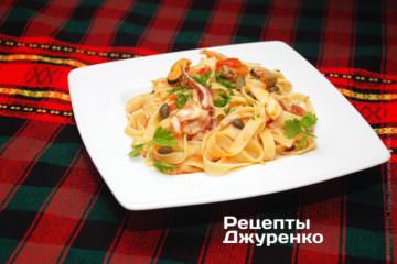 Фото рецепта лапша с морепродуктами